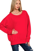 Fleece Boat Neck Sweatshirt