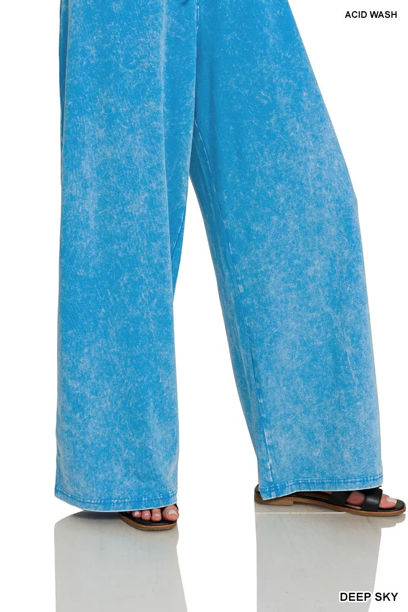 Acid Washed Strapless Tube Top Jumpsuit