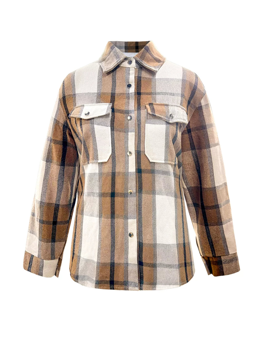 Plus Size Casual Plaid Button-Down Shirt See size chart under “more details”