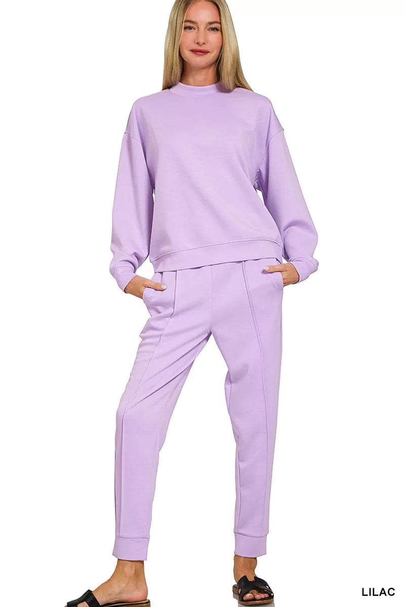 I am a Fashion Junky Scuba Mock Neck Sweatshirt and Joggers Set