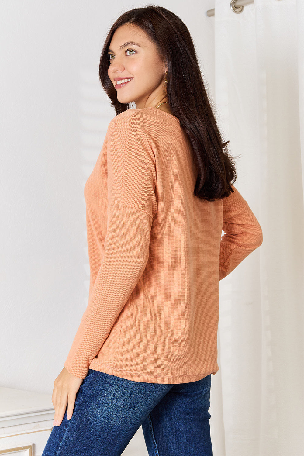 I am a Fashion Junky Half Button Long Sleeve Top