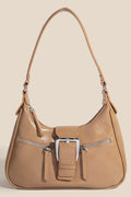 Large Buckle Triple Zipper Hand Bag