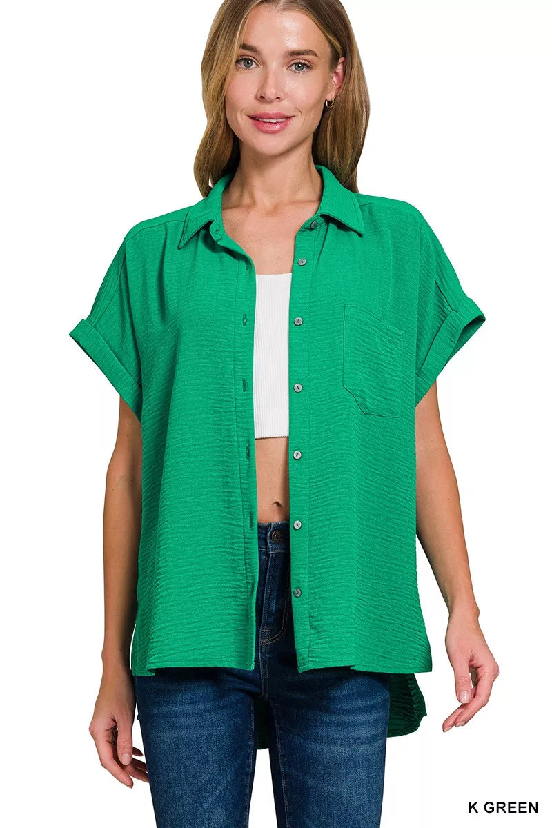 Woven Airflow Button Down Shirt