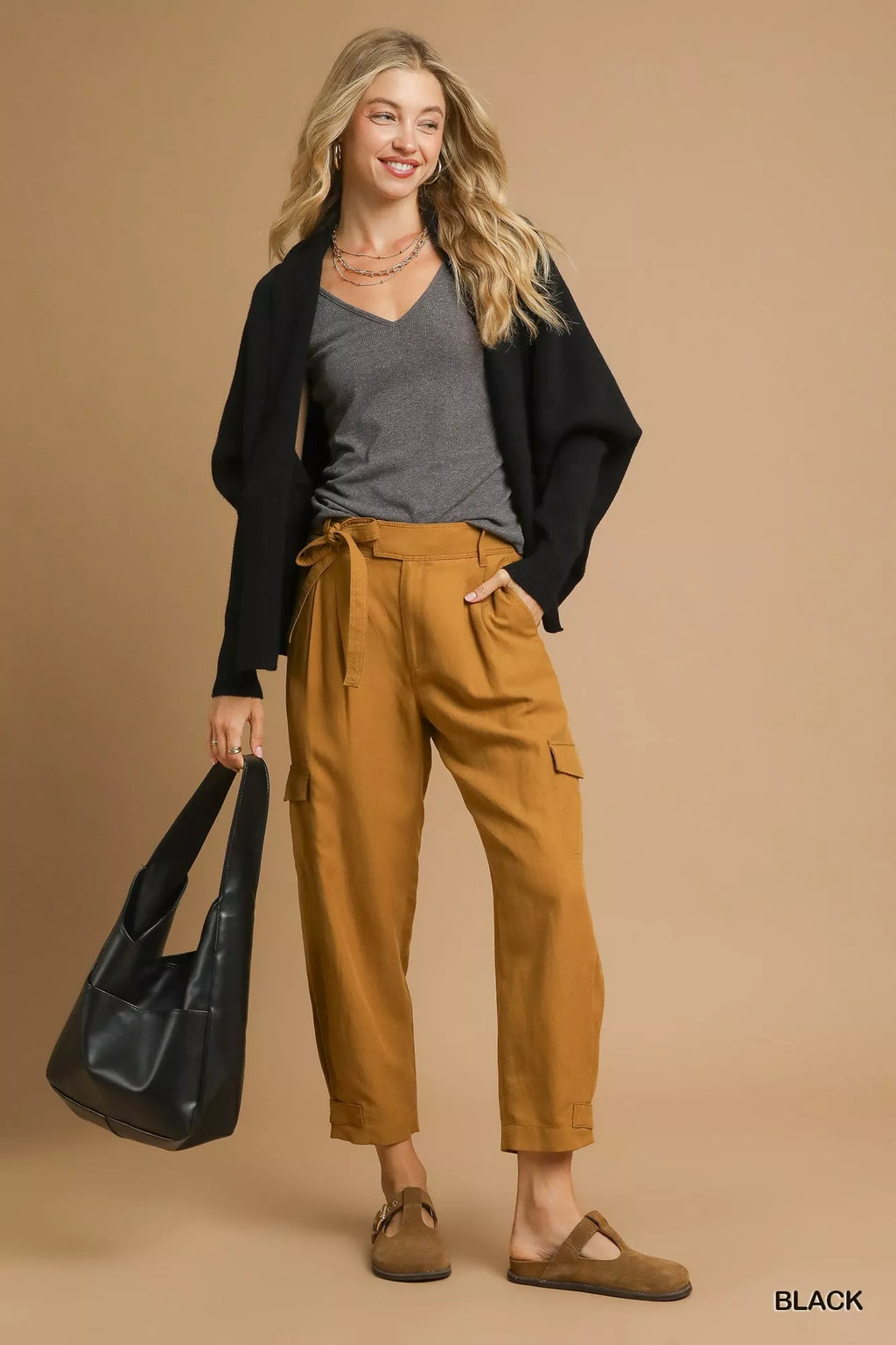 Open Front Cardigan with Front Pockets
