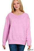 Fleece Boat Neck Sweatshirt