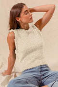 Tweed Knit Sweater Vest Top