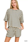 Striped Short Sleeve Tee & Shorts Set