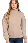 Fleece High Neck Half Zip Sweatshirt