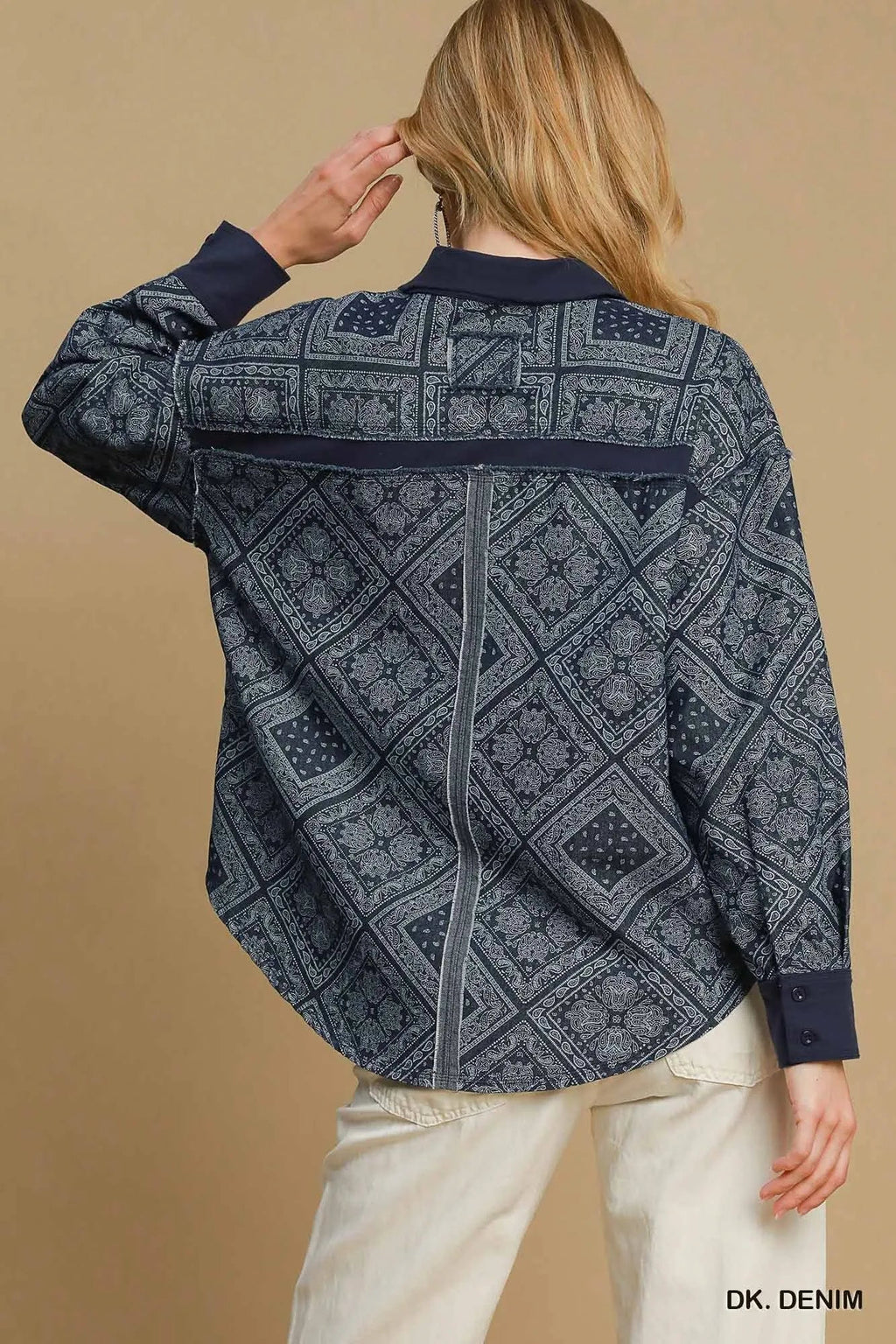 Paisley Print Denim Shirt Jacket