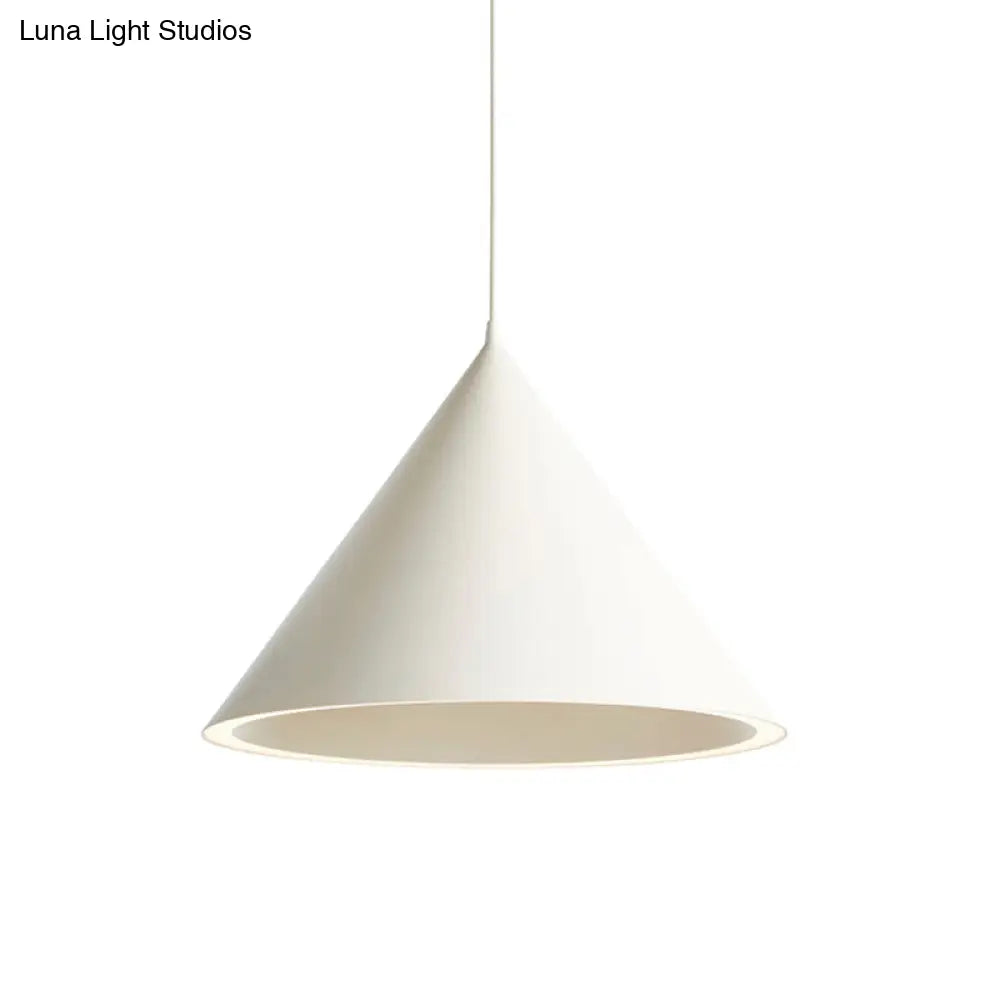 DecorBites™ 10"/12.5" Diameter 1 Light Conical Hanging Lamp Nordic Stylish Black/Blue Metal Pendant Light over Table