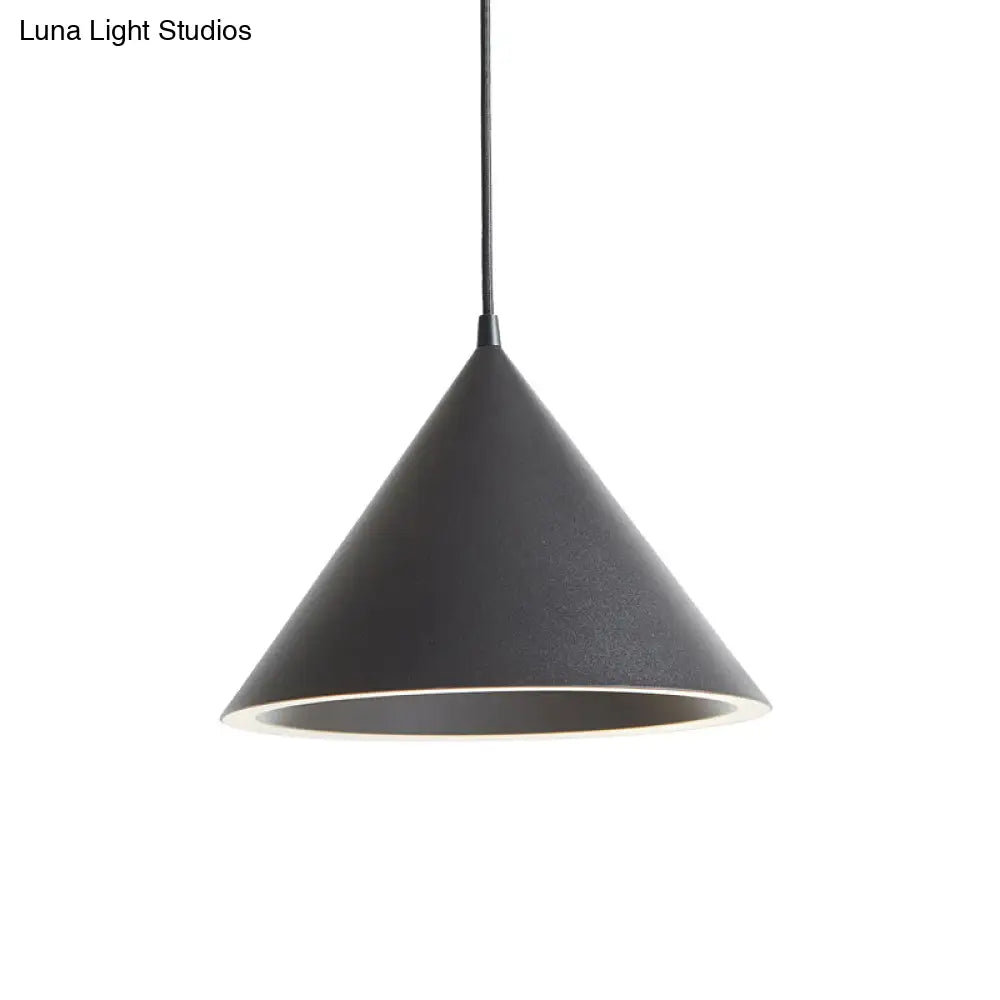 DecorBites™ 10"/12.5" Diameter 1 Light Conical Hanging Lamp Nordic Stylish Black/Blue Metal Pendant Light over Table