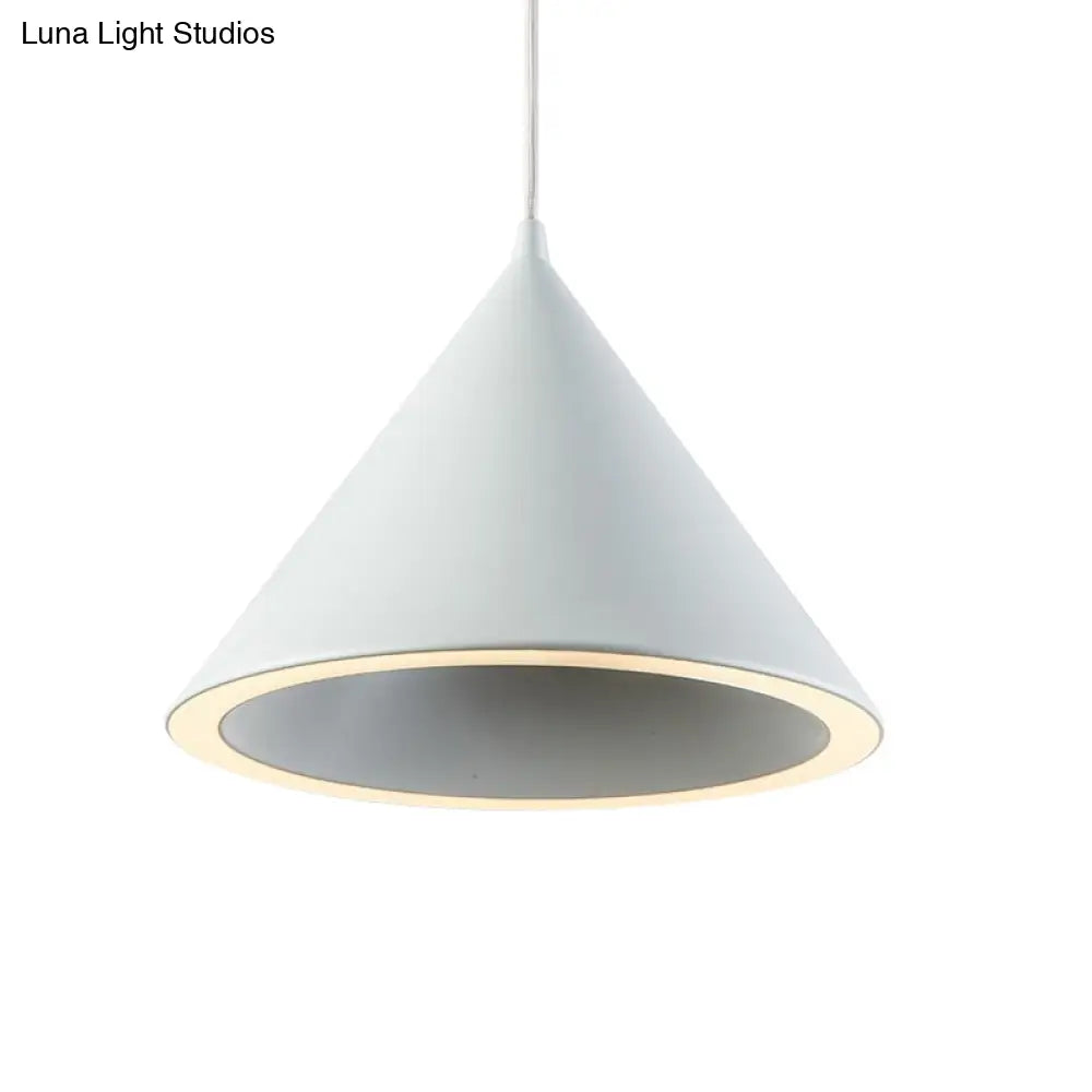 DecorBites™ 10"/12.5" Diameter 1 Light Conical Hanging Lamp Nordic Stylish Black/Blue Metal Pendant Light over Table