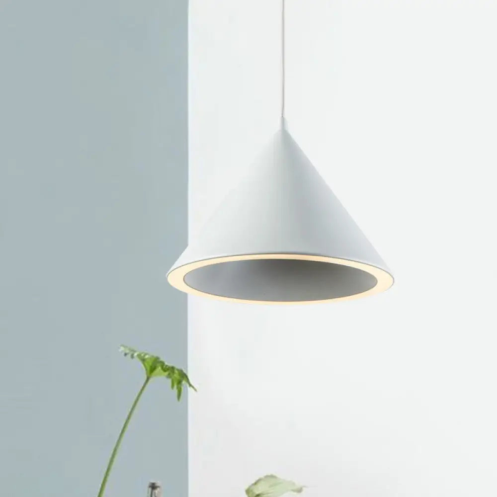 DecorBites™ 10"/12.5" Diameter 1 Light Conical Hanging Lamp Nordic Stylish Black/Blue Metal Pendant Light over Table