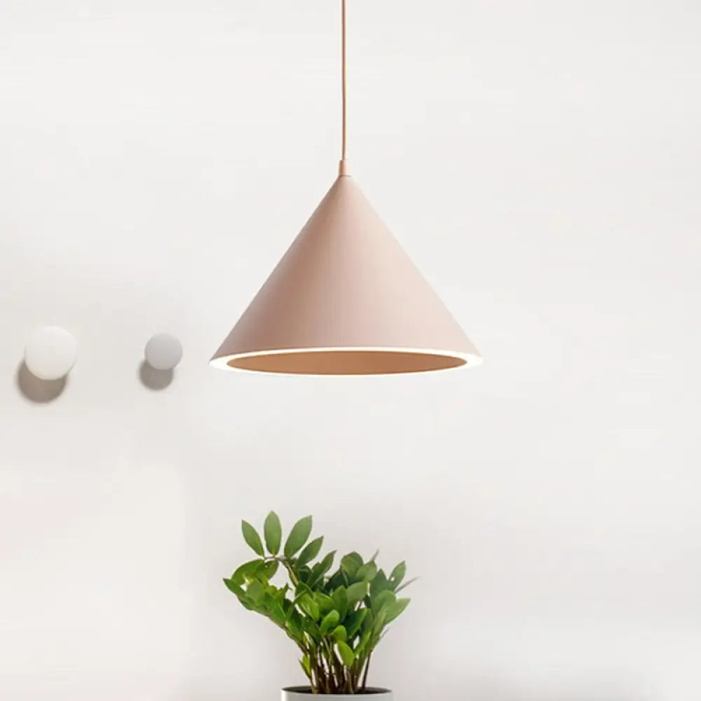 DecorBites™ 10"/12.5" Diameter 1 Light Conical Hanging Lamp Nordic Stylish Black/Blue Metal Pendant Light over Table