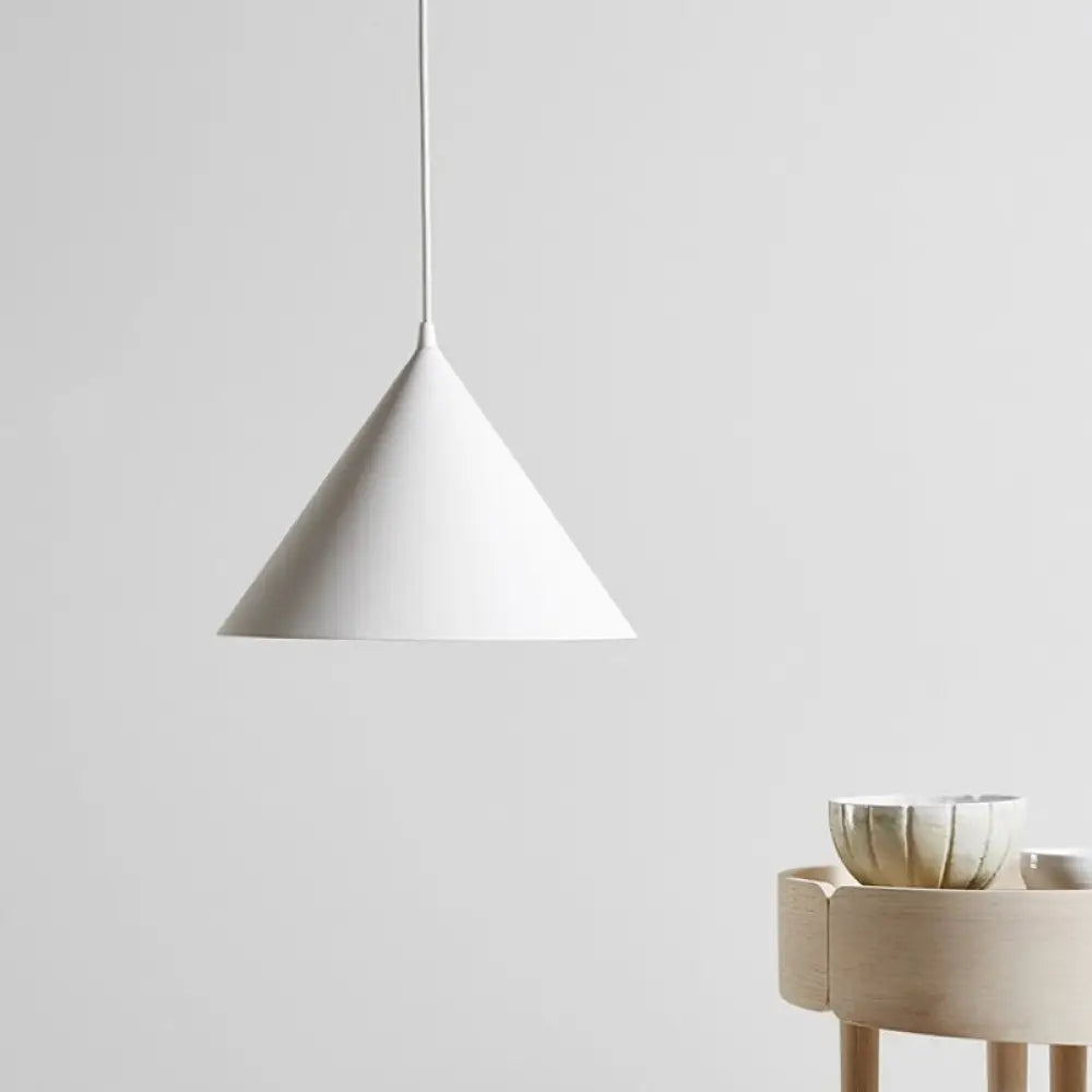 DecorBites™ 10"/12.5" Diameter 1 Light Conical Hanging Lamp Nordic Stylish Black/Blue Metal Pendant Light over Table