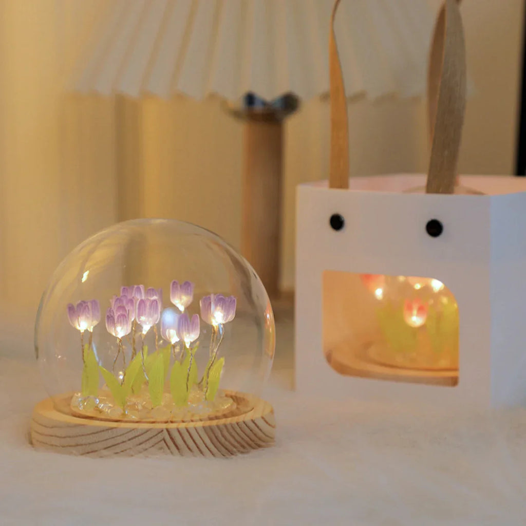 DecorBites™ 10/20Pcs Tulip Night Light Battery Operated Tulip Flower Table Lamp DIY Simulation Tulip LED Nightlight Handmade Bedside Light