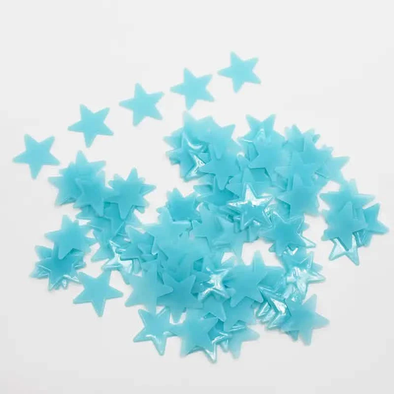 100-Pieces: Luminous Glow in the Dark Star Wall Stickers