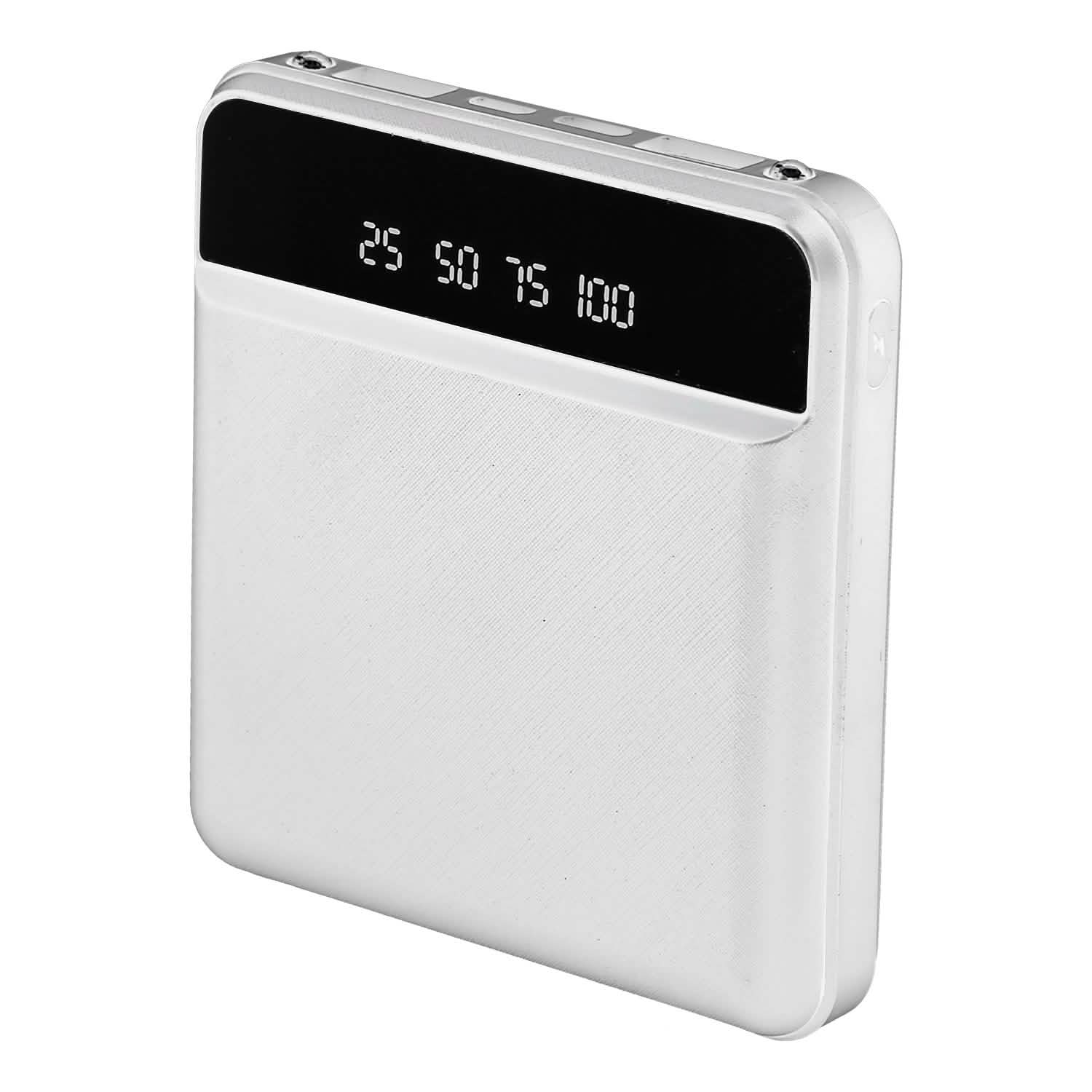 10000 mAh Portable Powerbank Mini with Dual USB Ports LCD Display