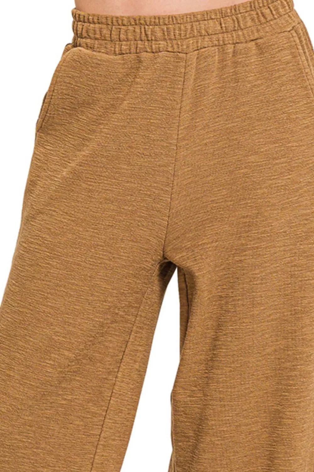 Cotton Slub Wide Leg Pants