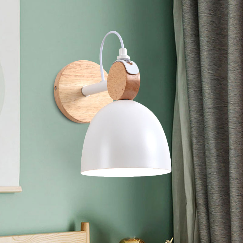 DecorBites™ Nordic Wall Lamp with Angle-Adjustable Domed Shade and One Light for Bedroom