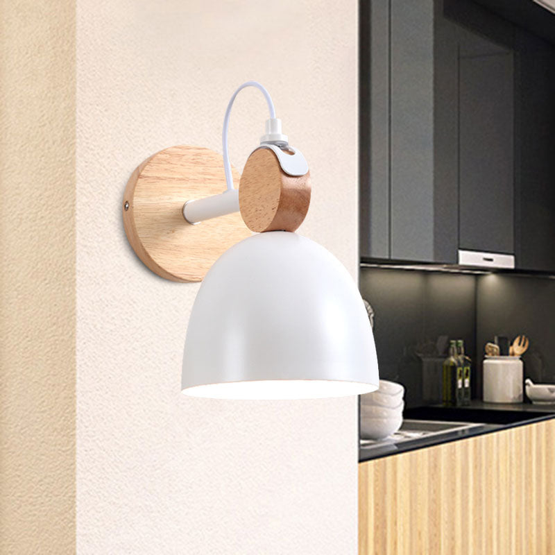 DecorBites™ Nordic Wall Lamp with Angle-Adjustable Domed Shade and One Light for Bedroom