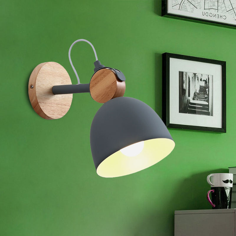 DecorBites™ Nordic Wall Lamp with Angle-Adjustable Domed Shade and One Light for Bedroom