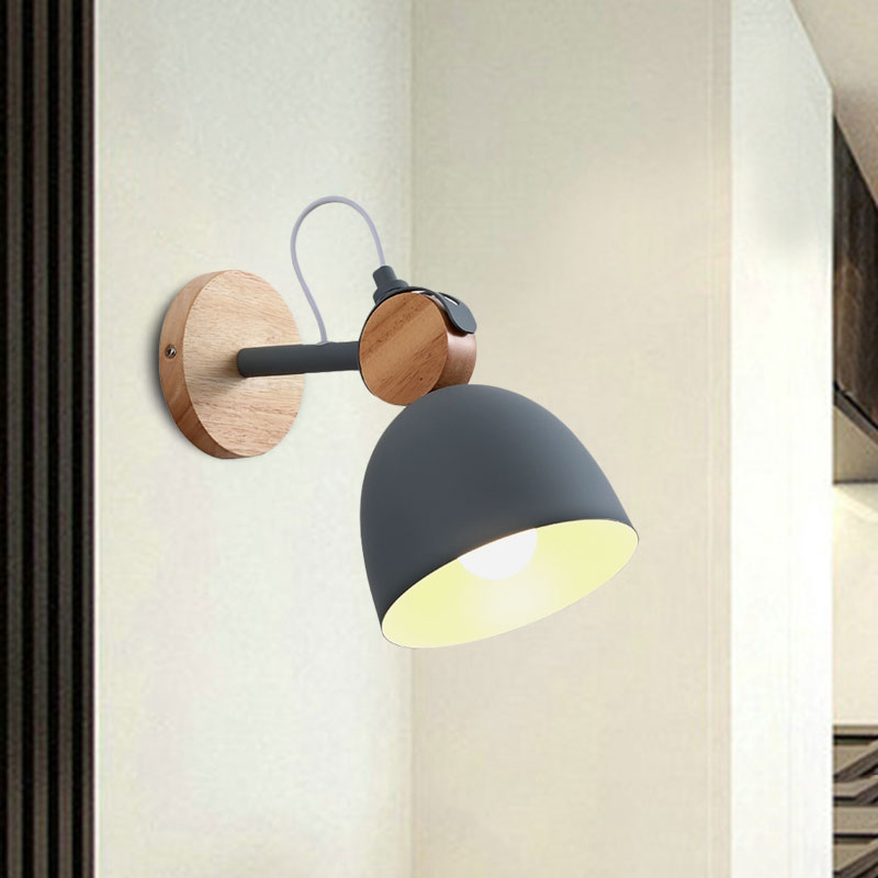 DecorBites™ Nordic Wall Lamp with Angle-Adjustable Domed Shade and One Light for Bedroom