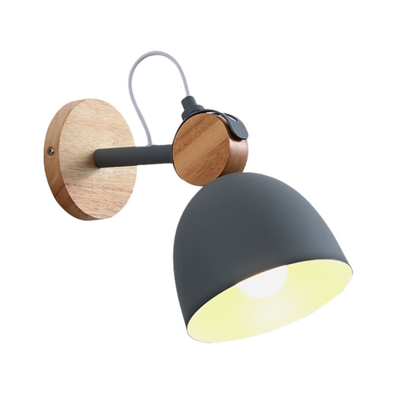 DecorBites™ Nordic Wall Lamp with Angle-Adjustable Domed Shade and One Light for Bedroom