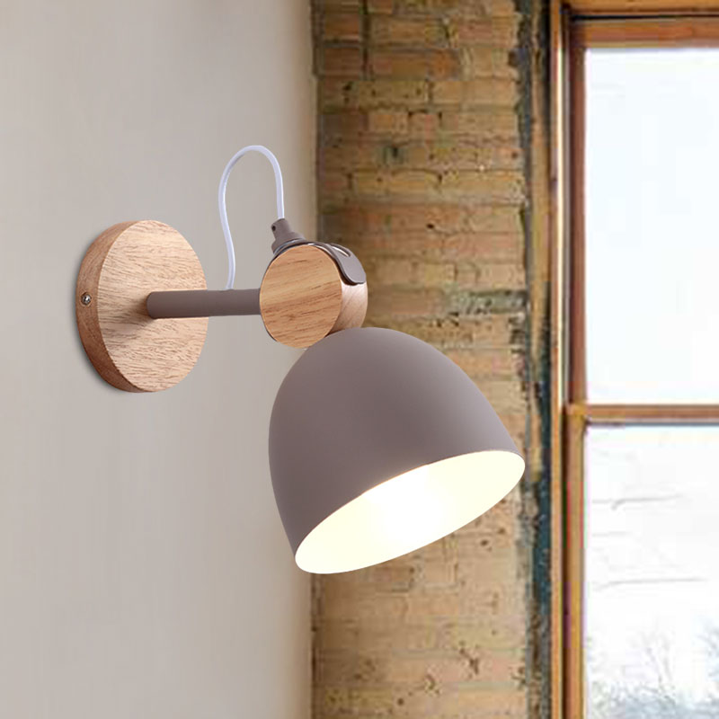 DecorBites™ Nordic Wall Lamp with Angle-Adjustable Domed Shade and One Light for Bedroom