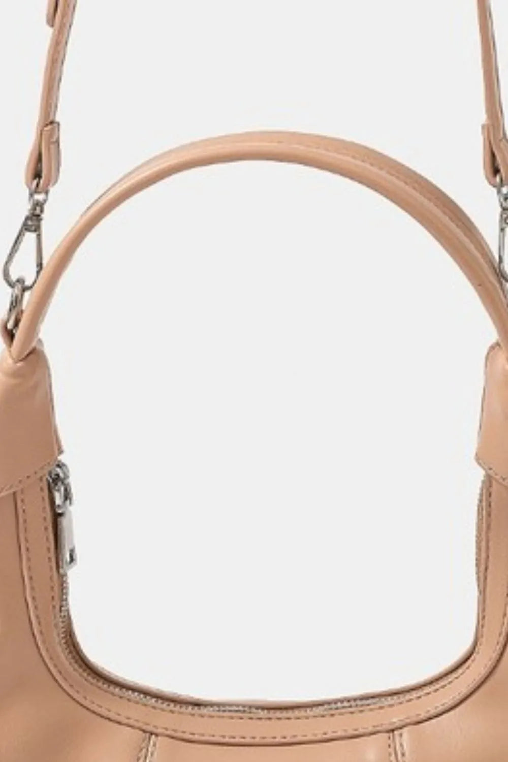 Faux Leather Round Multi Panel Hand Bag