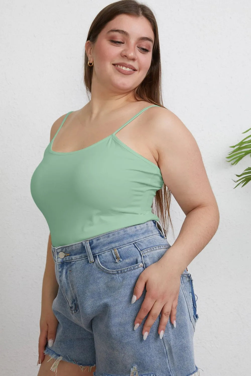 Full Size Round Neck Slim Cami Plus Size