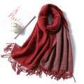 Luxury Striped Cashmere Blend Scarf - Extra Long Winter Shawl for Women, Soft Fashion Accessory