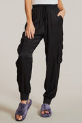 Textured satin cargo pants See size chart under “more details”