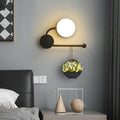 DecorBites™ Nordic Style PVC Round Wall Sconce Light - Black/Gold Wall Mounted Lamp