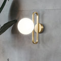 DecorBites™ Opal Glass Sphere Sconce Light - Single Light Gold Wall Lighting with Oblong Decor