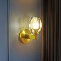 DecorBites™ Oval Crystal Wall Light Fixture with 1 Bulb, Contemporary Design, Gold Finish