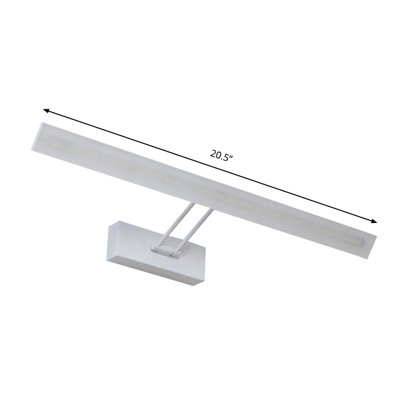DecorBites™ Modern Rectangular Wall Light - Black/White - 16.5"/20.5" W LED Acrylic Vanity Lighting - Warm/White for Bathroom