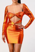 CUT OUT DETAIL FRONT MINI DRESS See size chart under “more details”