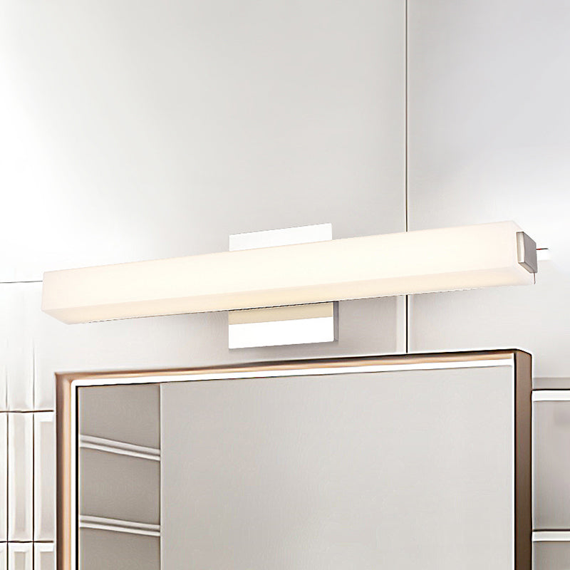 DecorBites™ Modern LED Wall Sconce with Acrylic Shade, Chrome Finish, Rectangular Vanity Lighting in Warm/White Light - 16.5"/24.5" Dia
