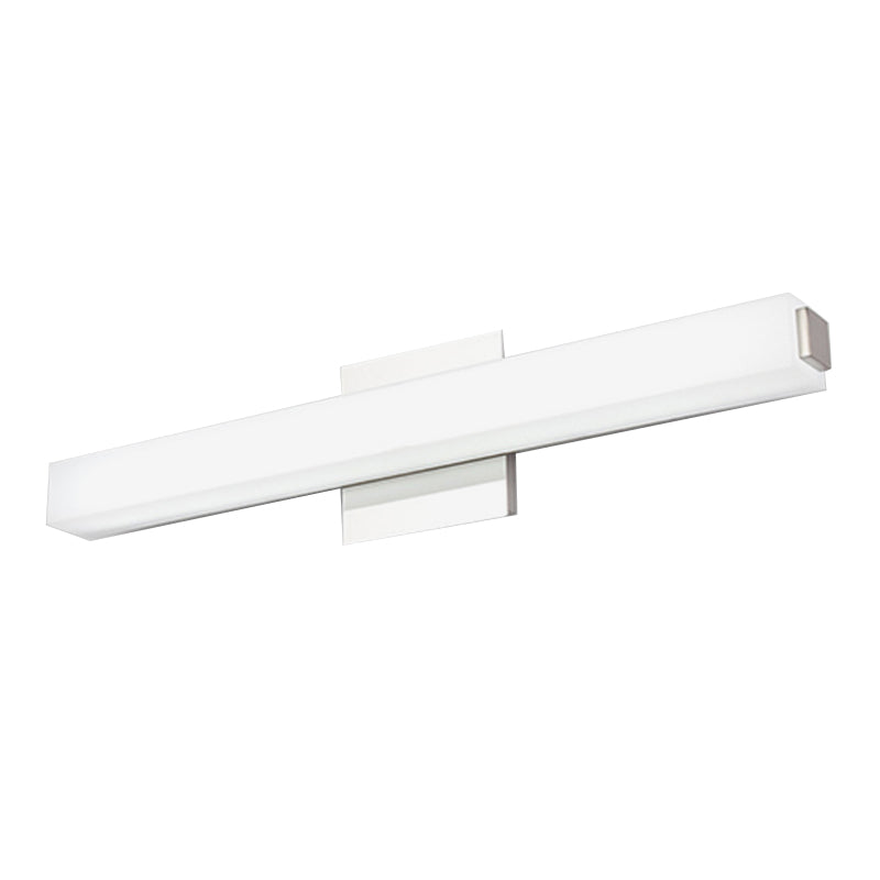 DecorBites™ Modern LED Wall Sconce with Acrylic Shade, Chrome Finish, Rectangular Vanity Lighting in Warm/White Light - 16.5"/24.5" Dia