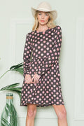 Cross Back Polka Dot Dress with Pockets See size chart under “more details”