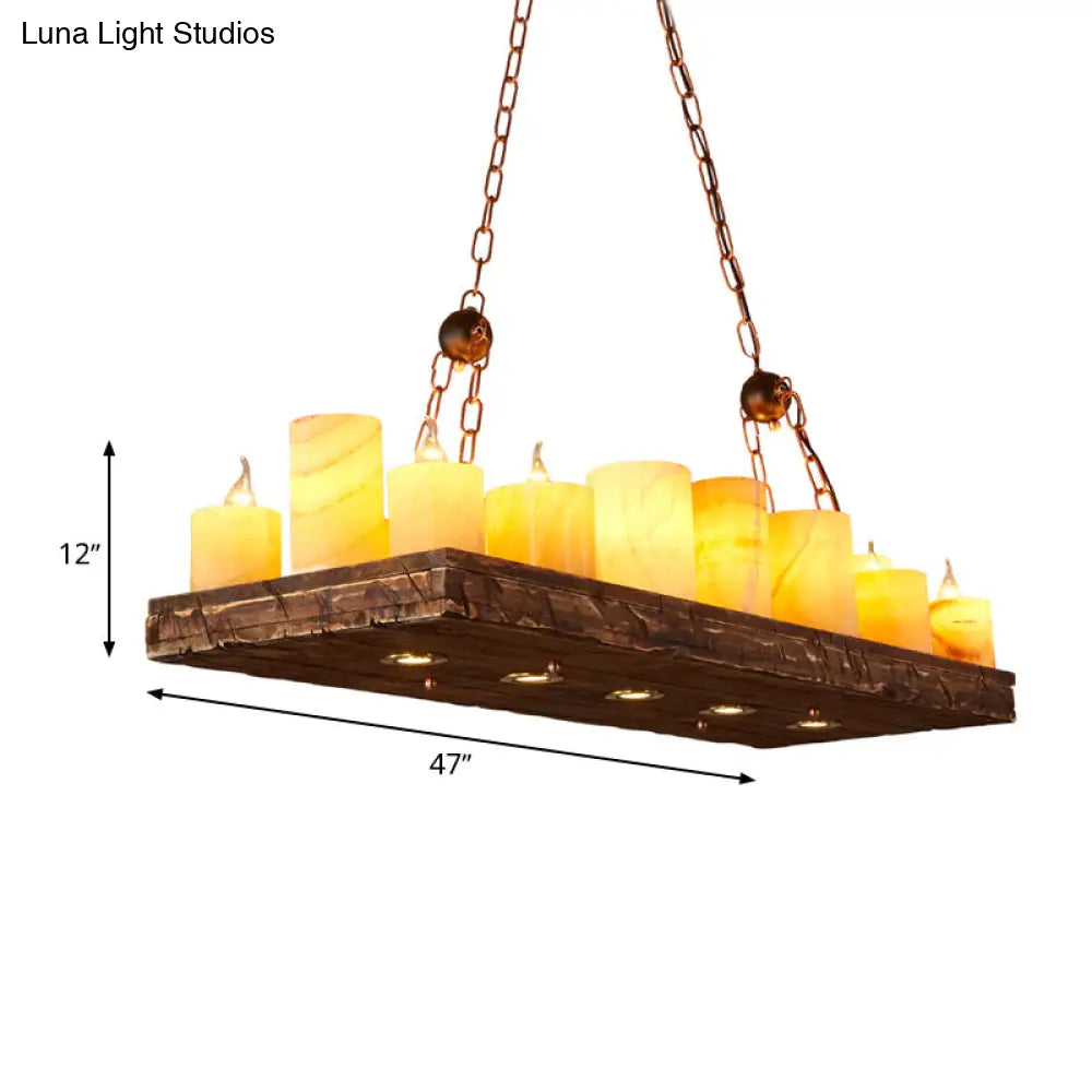 DecorBites™ 16-Light Yellow Restaurant Pendant Lighting with Wood Candlestick Island Light Fixture