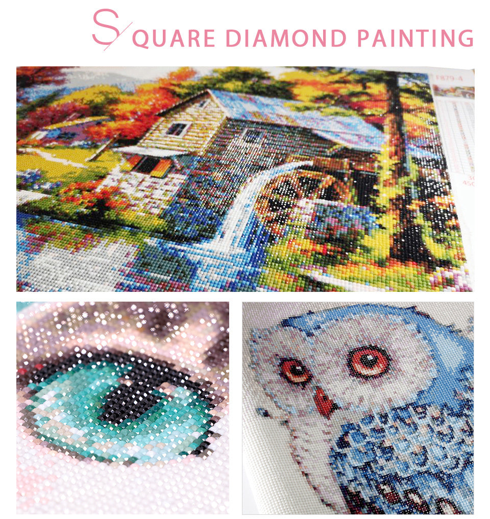 Huacan Full Square   Round Diamond Painting 5D Tulip Diy Diamond Embroidery Mosaic Flower Craft Home Decor