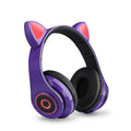 Cartoon Cat Ears 5.0 Bluetooth Headset Luminous Foldable Card Music