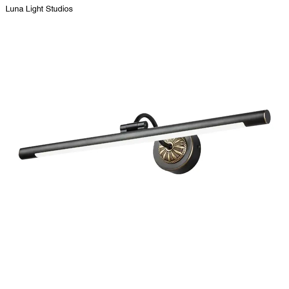 DecorBites™ 17-22" Modish Swing Arm Wall Lamp with LED Black Vanity Mirror Light