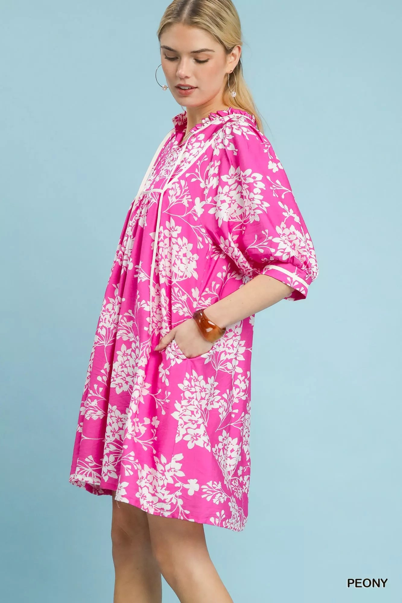 Floral Babydoll Dress with Pockets