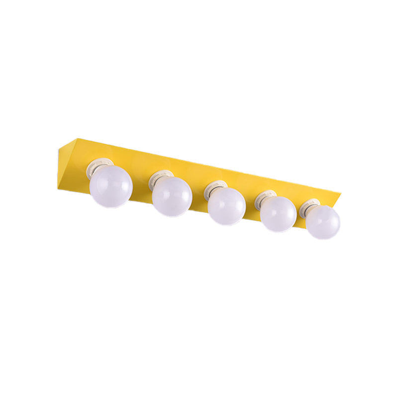 DecorBites™ Macaron Style 5-Light Metal Vanity Sconce in Pink/Yellow - Brighten Up Your Walls