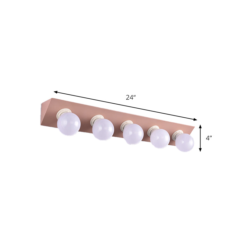 DecorBites™ Macaron Style 5-Light Metal Vanity Sconce in Pink/Yellow - Brighten Up Your Walls