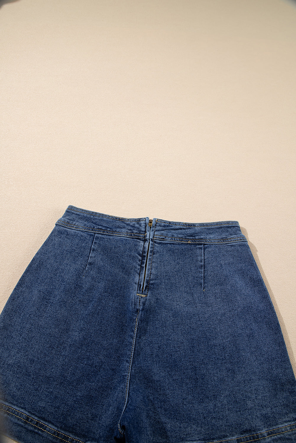 Faux Wrapped Mini Denim Skort