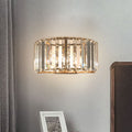 DecorBites™ Gold Faceted Crystal 1-Head Wall Sconce for Modern Bedroom Lighting